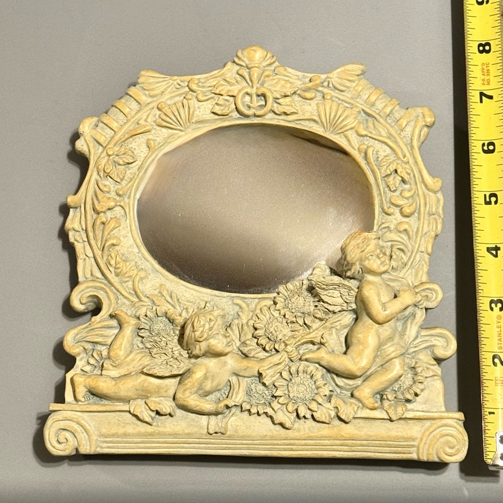 Wang's International Vanity Mirror Renaissance Angel Cherub Ivory 7.5 in Vintage - Picture 4 of 6